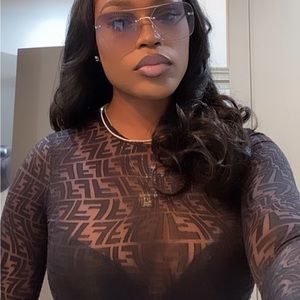 FENDI BLACK BODYSUIT SHEER actual pics of me in the bodysuit worn 2x
